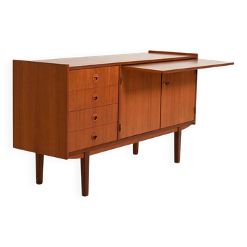 Scandinavian teak sideboard with pull-out shelf, 1960s