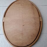 Oval rattan mirror