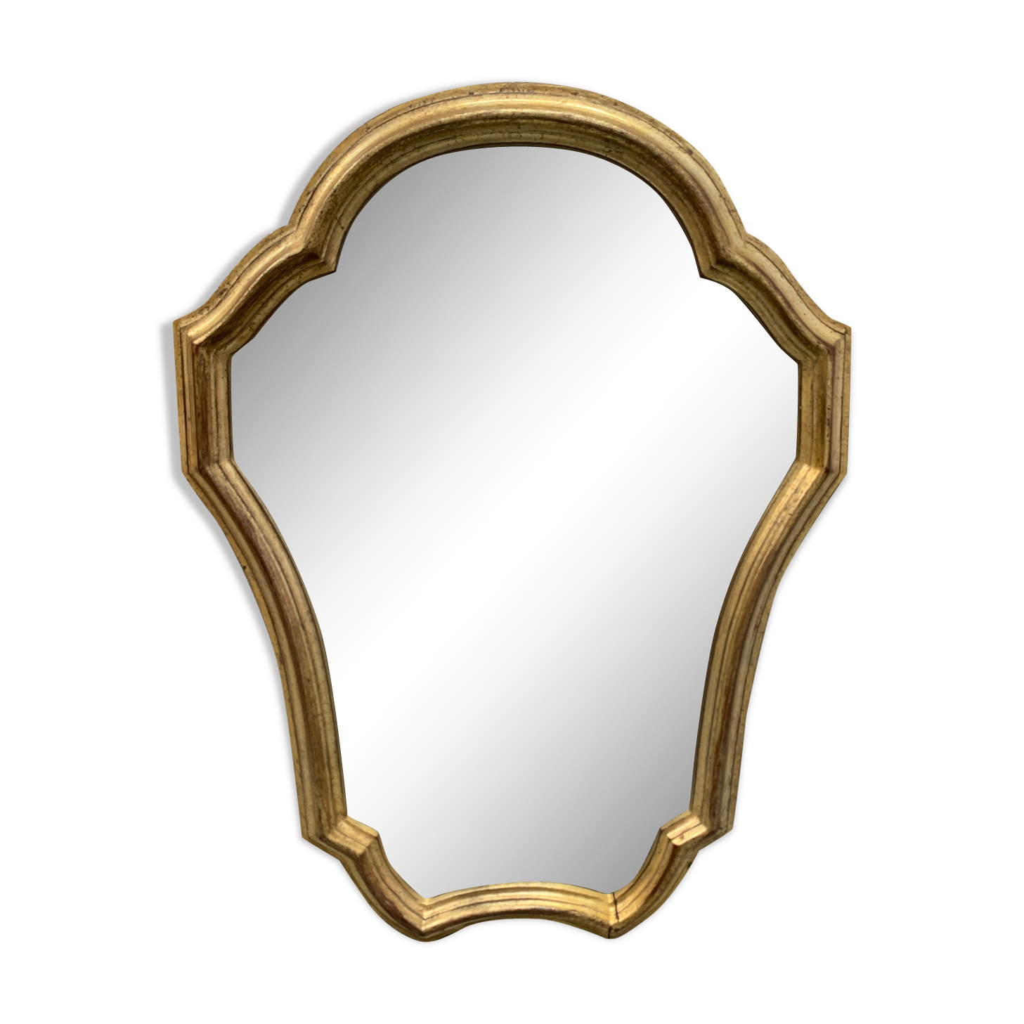 Old mirror in gilded wood - 37x26cm