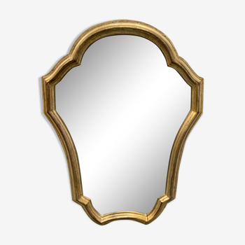 Old mirror in gilded wood - 37x26cm