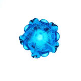 Murano Sculptural Bowl — "Bullicante" Aquamarine Blue — 1950