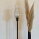 Table lamp with an antique bubbled glass lampshade in the shape of a tulip