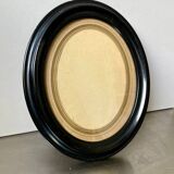 Antique black wooden oval frame   frame  21.5 cm x 23 cm