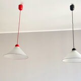 Ceiling lamps in opal glass Italian 1970s