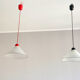 Ceiling lamps in opal glass Italian 1970s