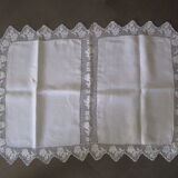 Centre de table ancien brodé 90 cm x 64 cm