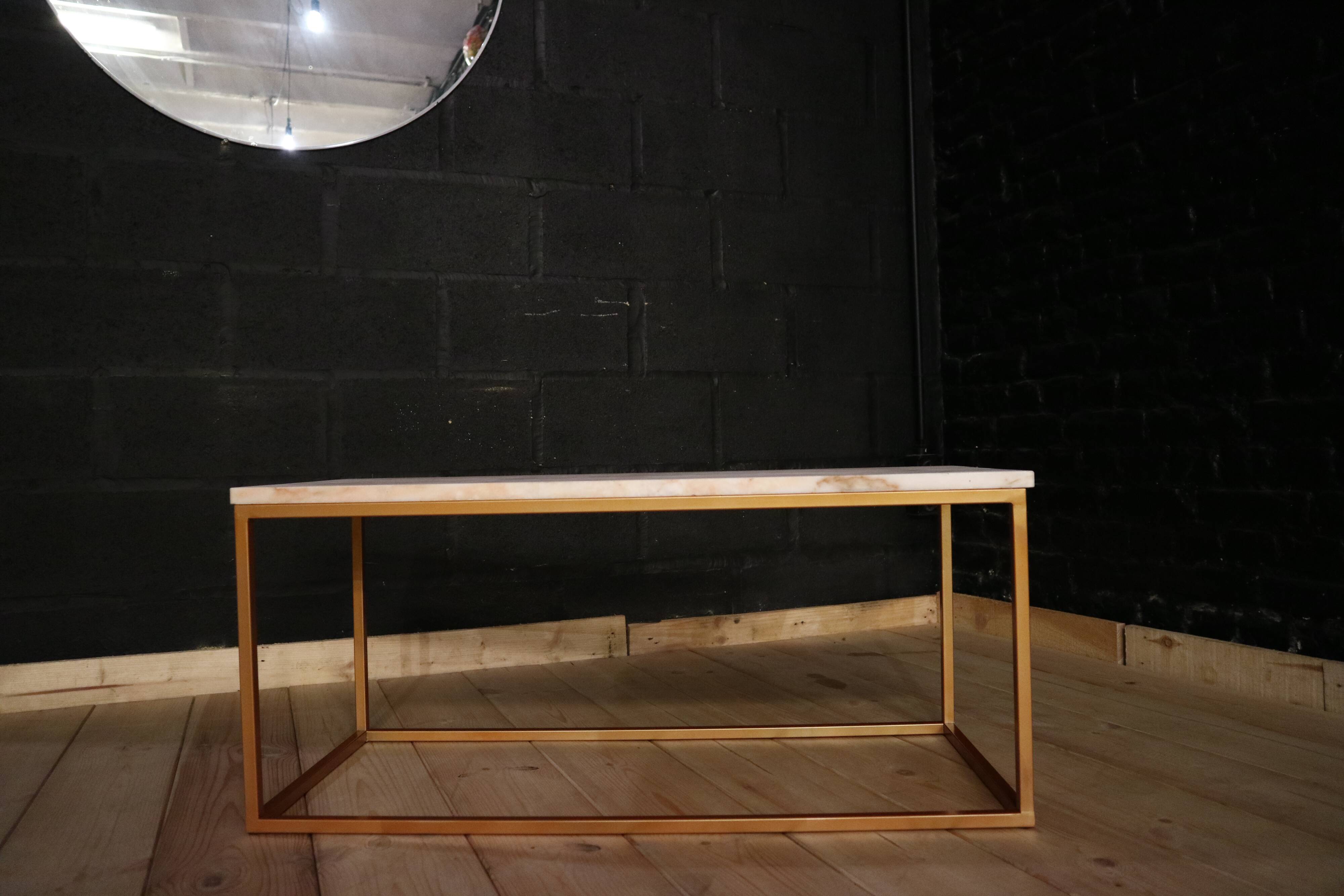 Living room marble metal coffee table