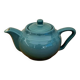 60s blue ceramic teapot