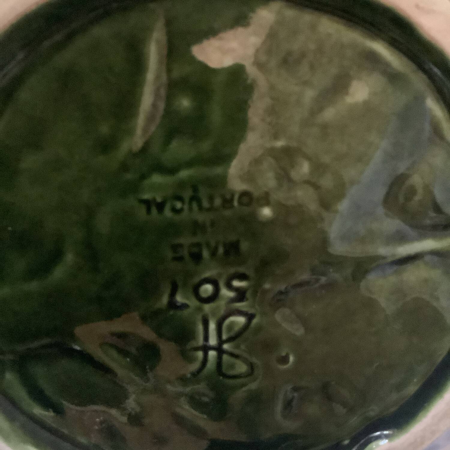 Large salad bowl with Portugal 507 cabbage barbotine