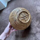 Vintage rattan and brass basket