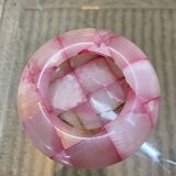 Pink and white onyx ashtray