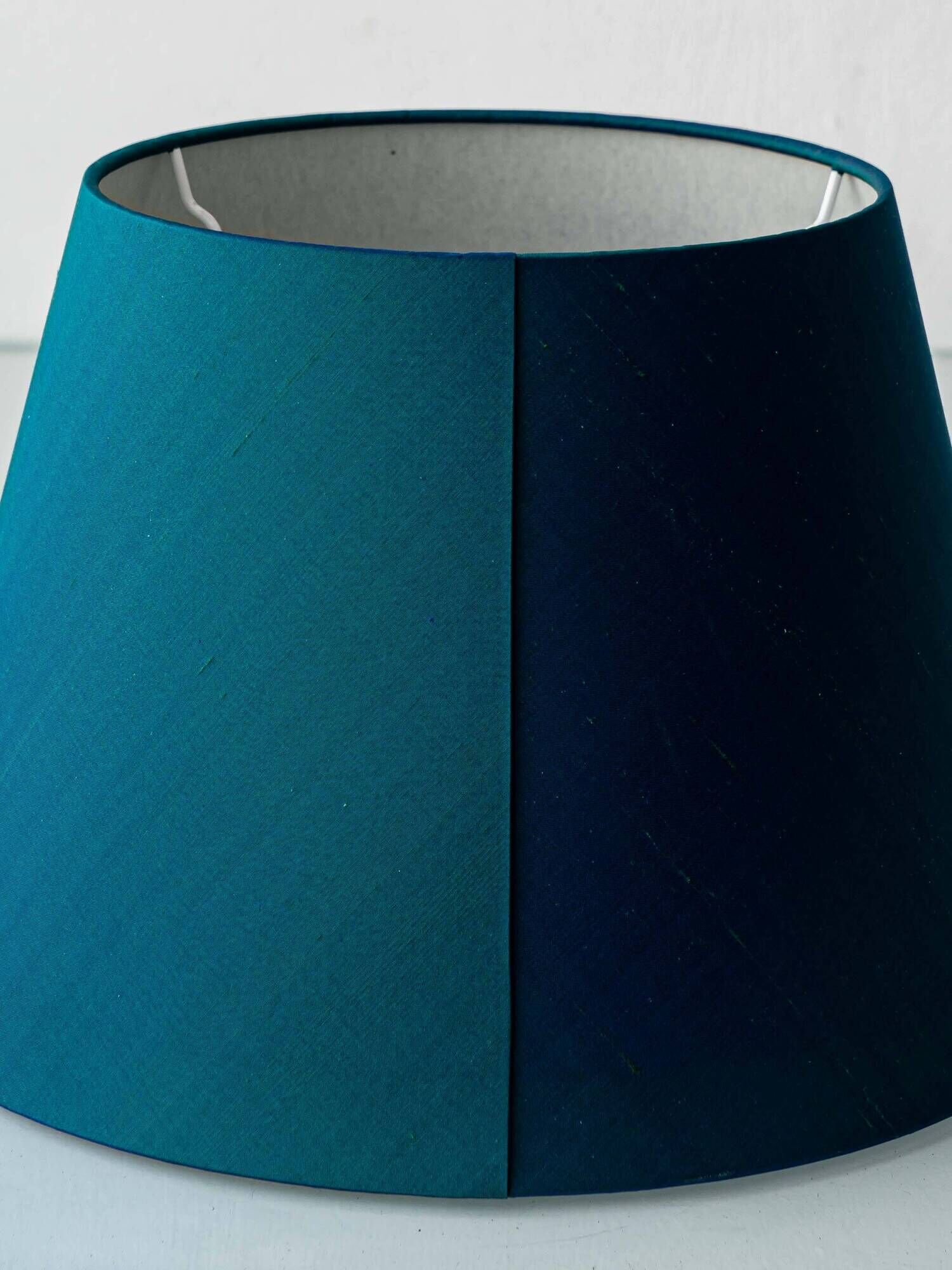 Vintage Royal Delft Ceramic Table Lamp, Rare Teal Delvert Glaze, New Lampshade