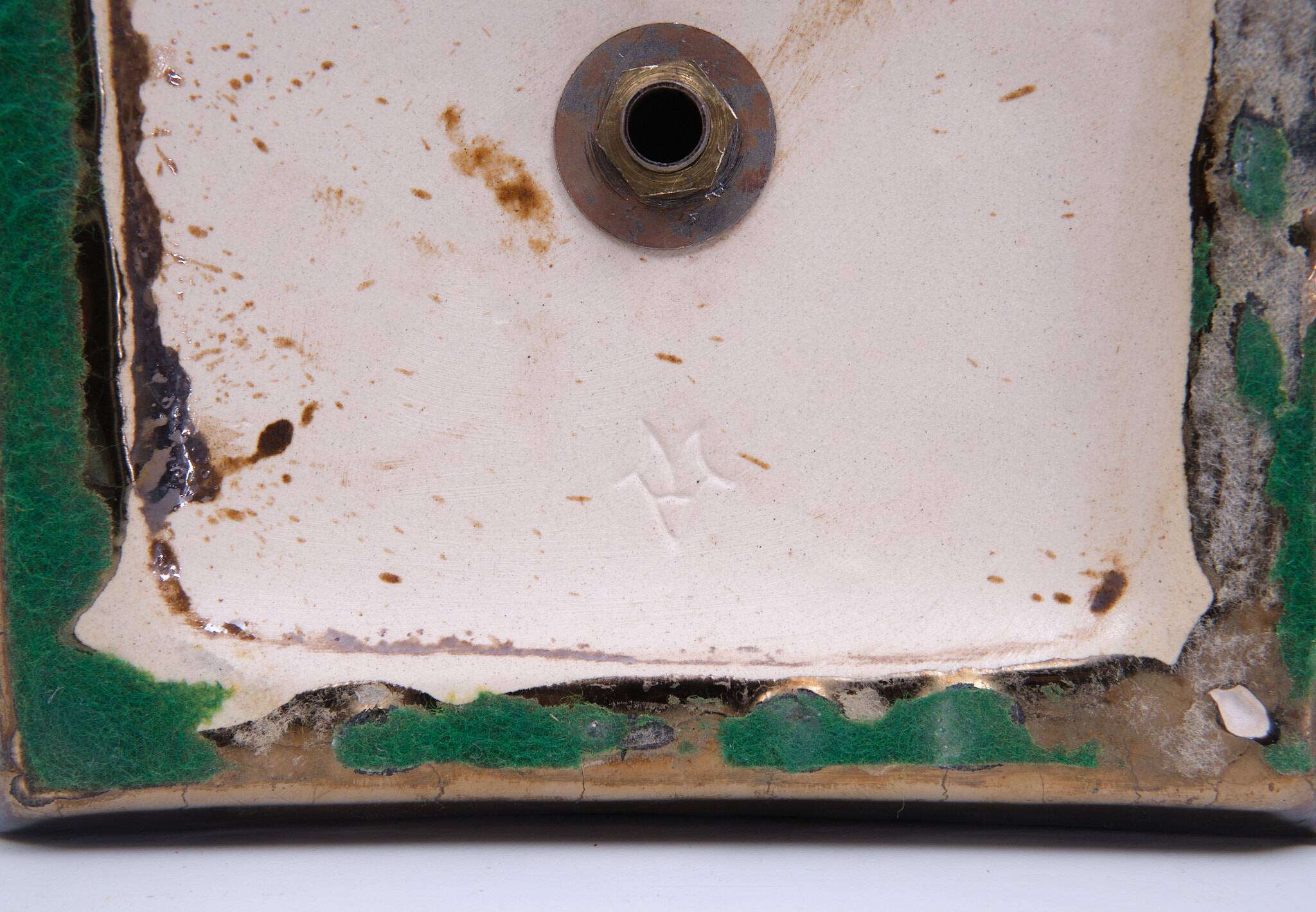 Superb square Ceramic Table lamp 1970s France