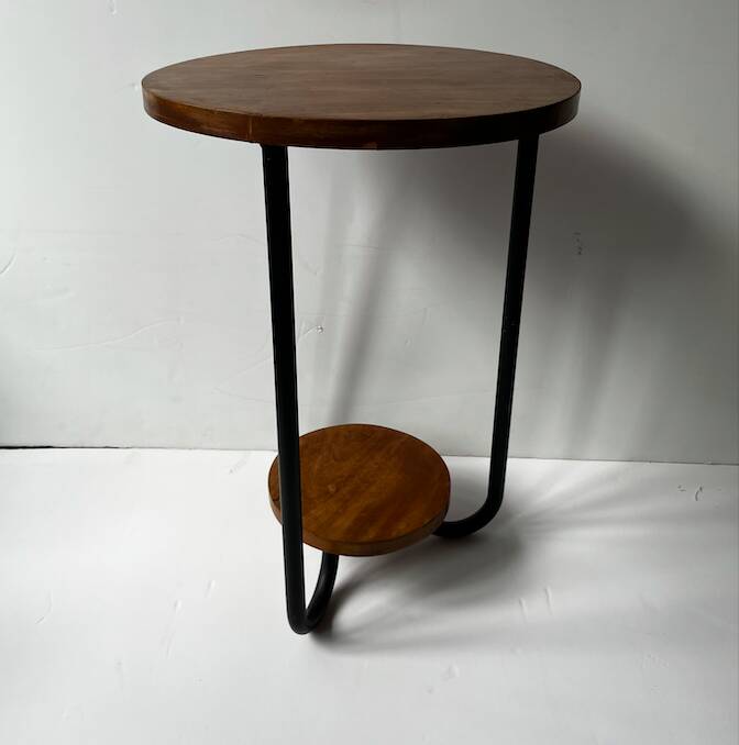 Wooden metal tubular stool