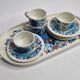Coffee service, four cups and a tray, Izmir, Villeroy and Boch, 1970s