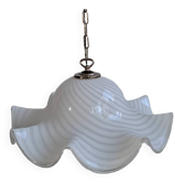 Plafonnier vintage murano blanc tourbillon