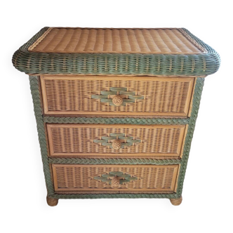 Wicker/rattan/wood chest of drawers