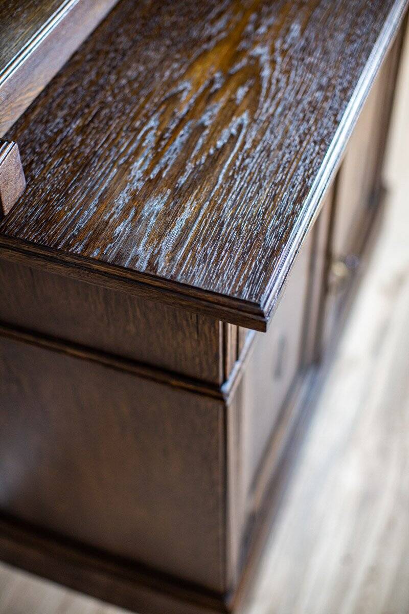 Large Oak Sideboard with Mirror, 1930s