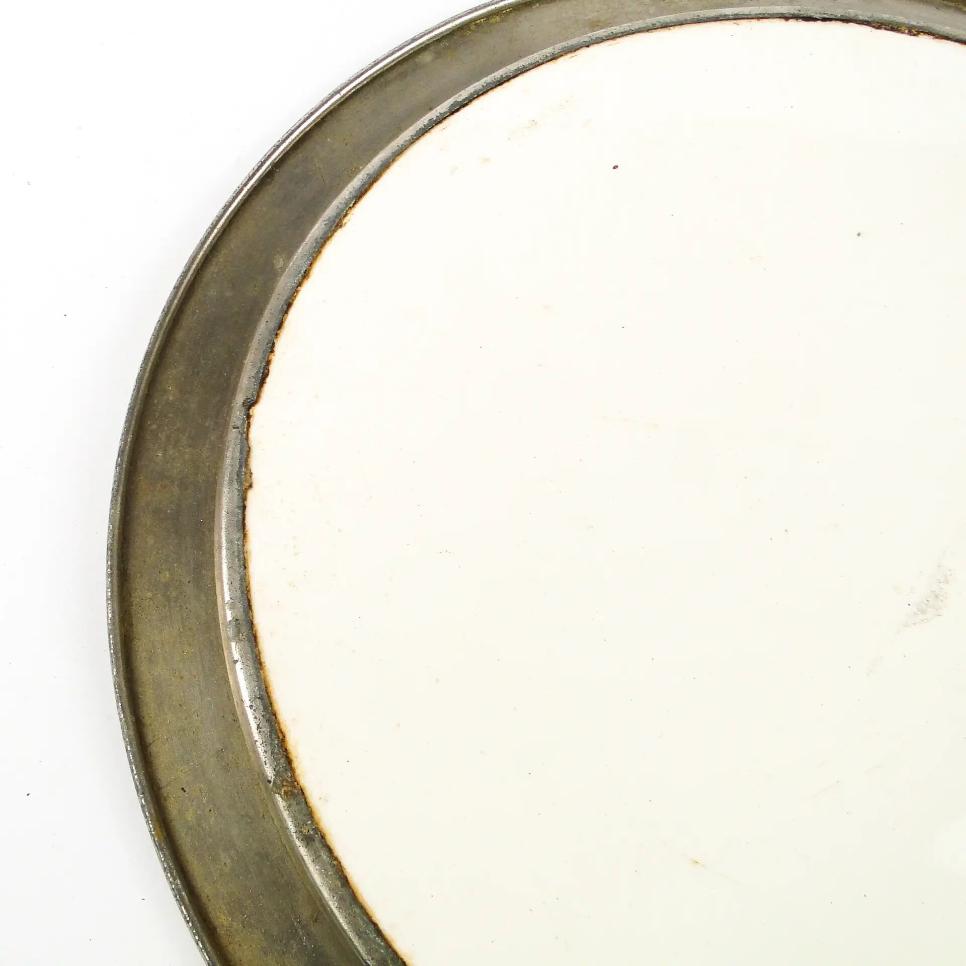Plateau Art Nouveau, laiton argenté, porcelaine blanche, Autriche, début du 20e siècle