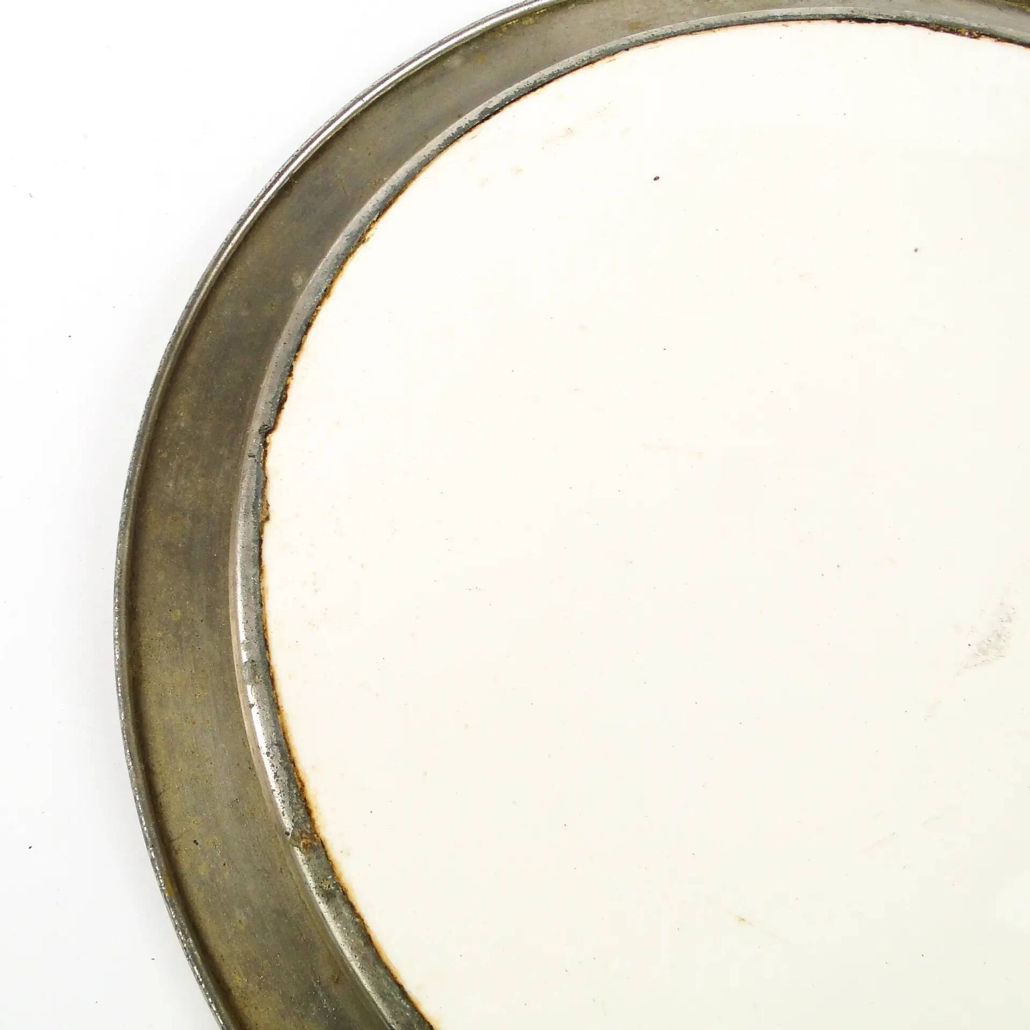 Art Nouveau tray, silver-plated brass, white porcelain, Austria, early 20th century