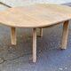 Scandinavian round extendable dining table stripped in oak 1980