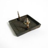 A set of solid 1970s Brutalist pull handles with letter slot and doorbell