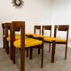 Set of 6 Scandinavian style chairs Girsberger 70s vintage solid wood mustard yellow