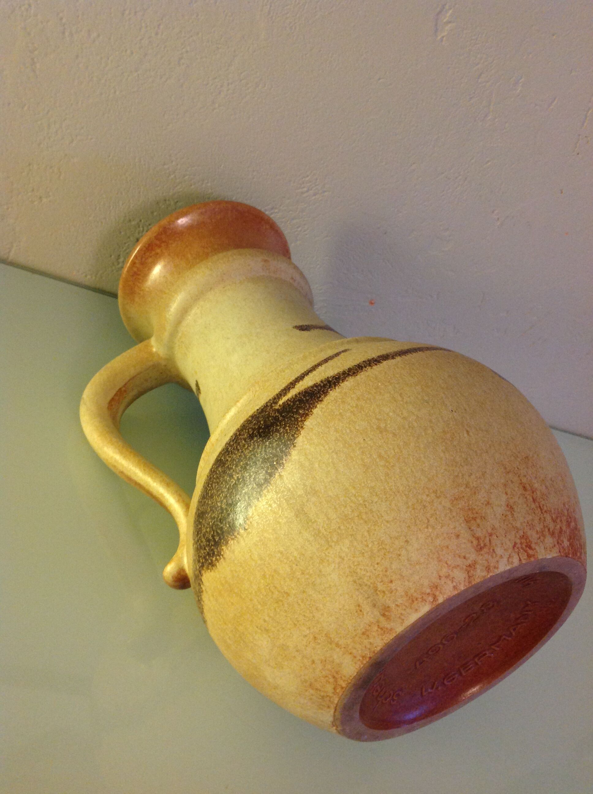 Vase ball scheurich vintage beige ceramic