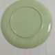 Large pastel green plate with a golden rim.