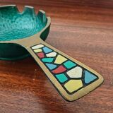 Mosaic and Brass Ashtray from the 1960s