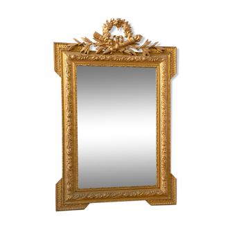 Miroir ancien à fronton 72x112cm