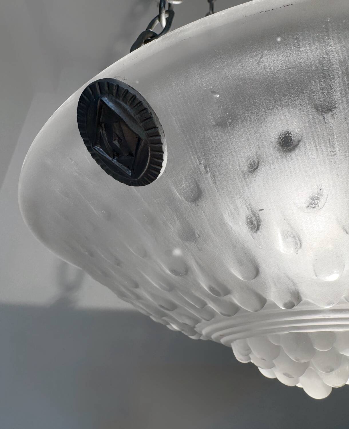 Muller Art Deco glass chandelier