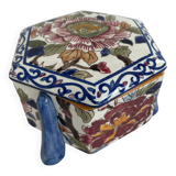 Large candy box, Gien, early 20th century, peony decoration, floral decoration