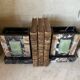 Pair of Art Deco marble and onyx bookends