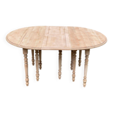 Renovated Louis Philippe extendable round banquet table with leaves, 10 feet.