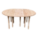 Table de banquet ronde extensible à volets Louis Philippe rénovée 10 pieds