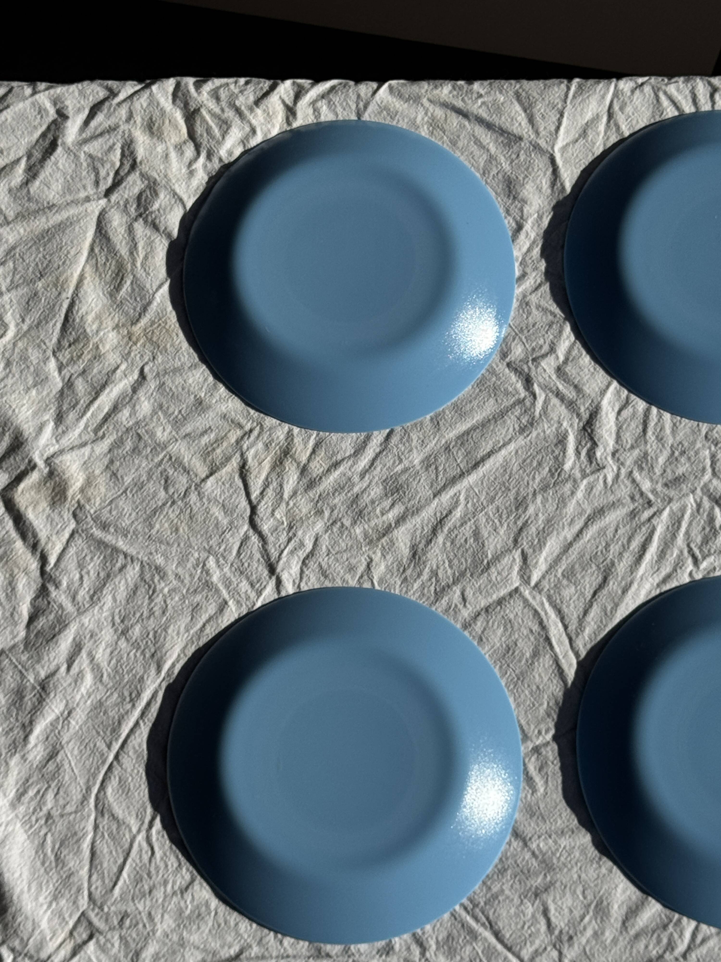 Set of 6 vintage blue dessert plates D18 (1)