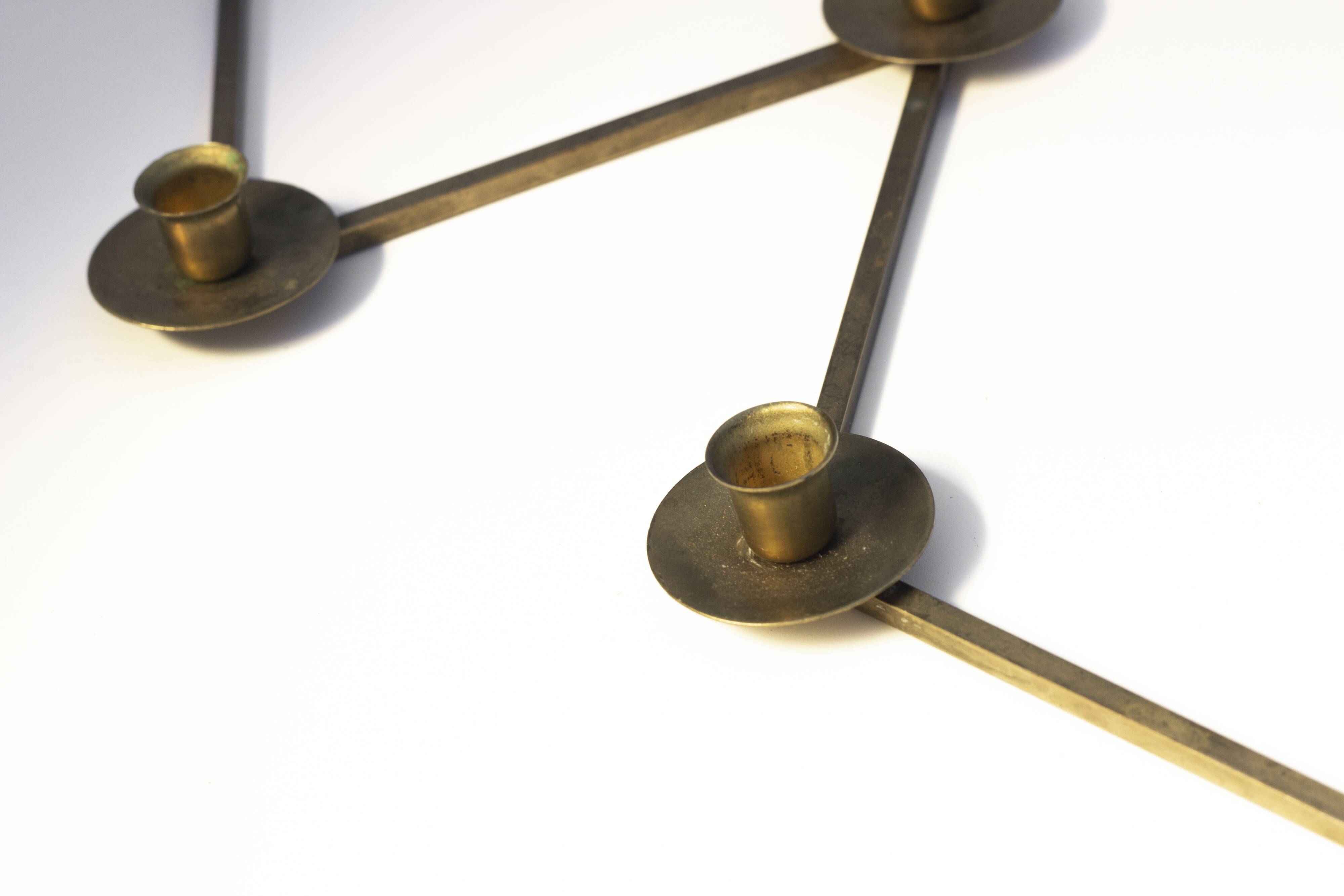 Articulated candlestick Margareta in brass by Lars Holmström – Arvika, Sweden