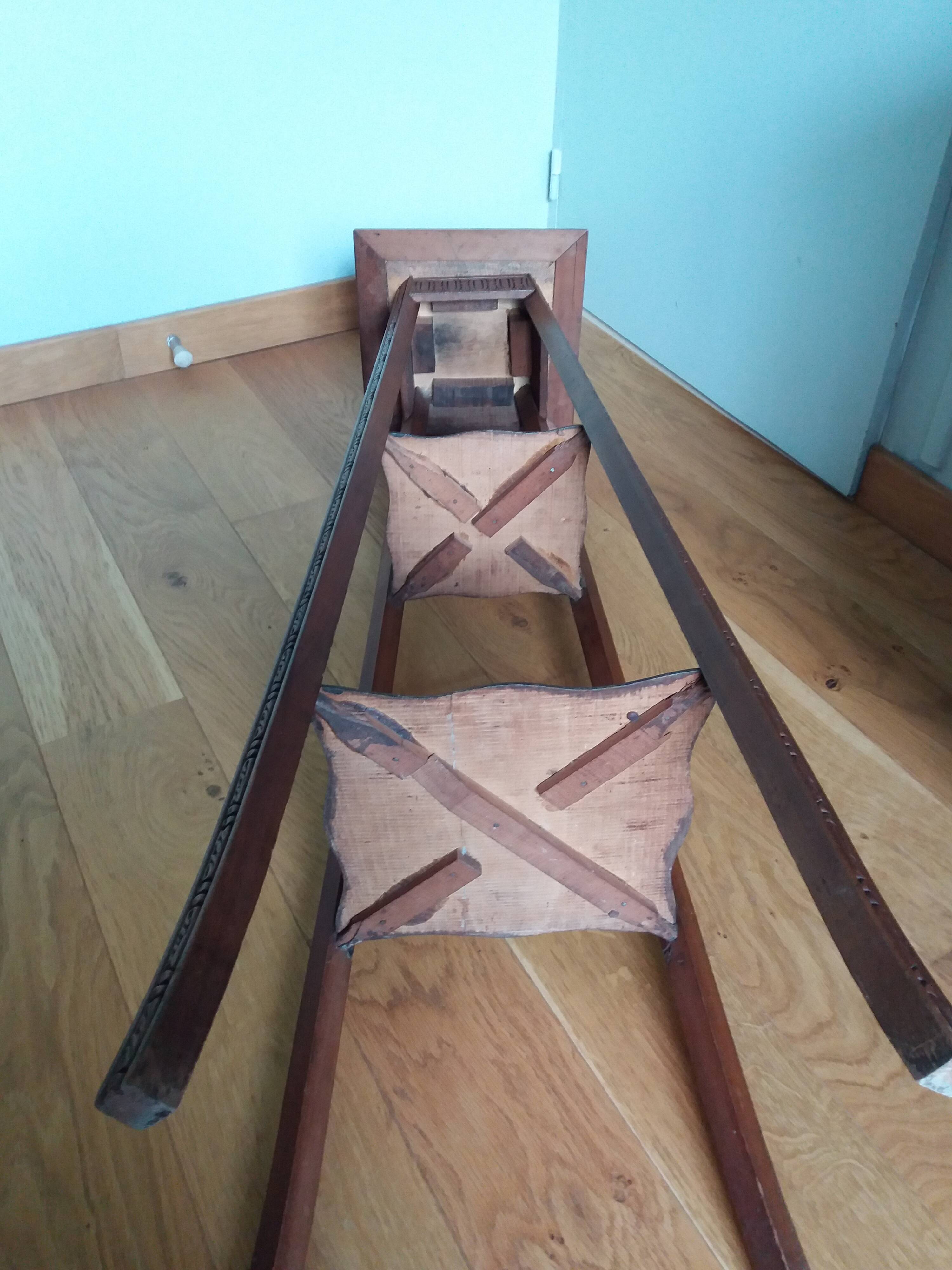 Wooden and marble stool