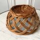 trio of woven rattan and bamboo baskets from the 60s and 70s
