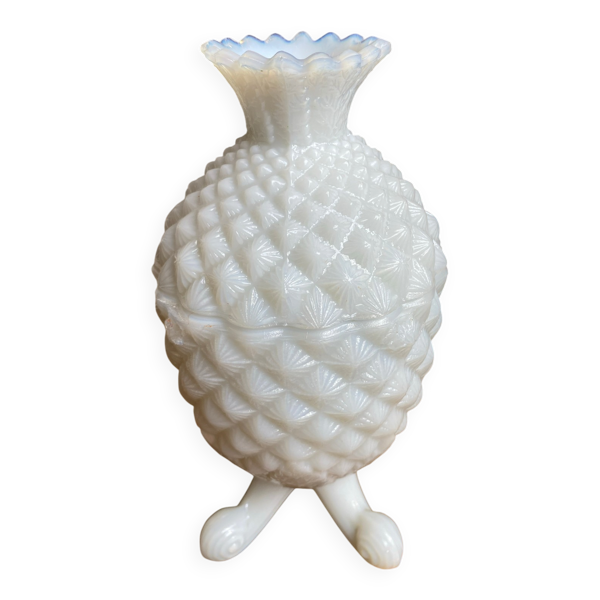 Bonbonnière ananas en opaline blanche — Beyit