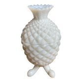 Bonbonnière ananas en opaline blanche