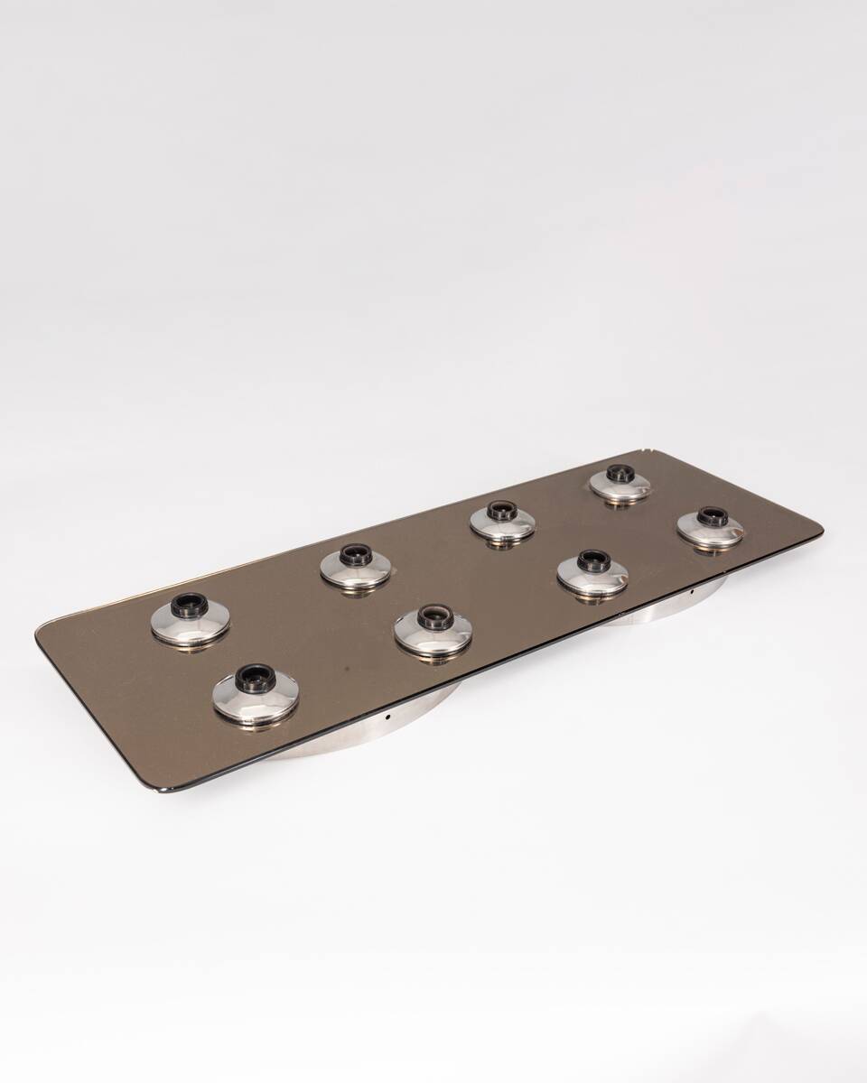 Applique plafonnier vintage années 60 en verre 8 lumieres design italien