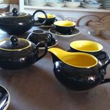Tea set of Villeroy and Boch, Biarritz model, black and yellow