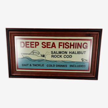 Framed tin sign 'Deep Sea Fishing'
