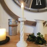 Vintage white wood candle holder