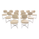 Paul Legeard set of 12 stainless steel and curly wool chairs 1970