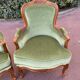 Paire de bergères fauteuils style Louis XV