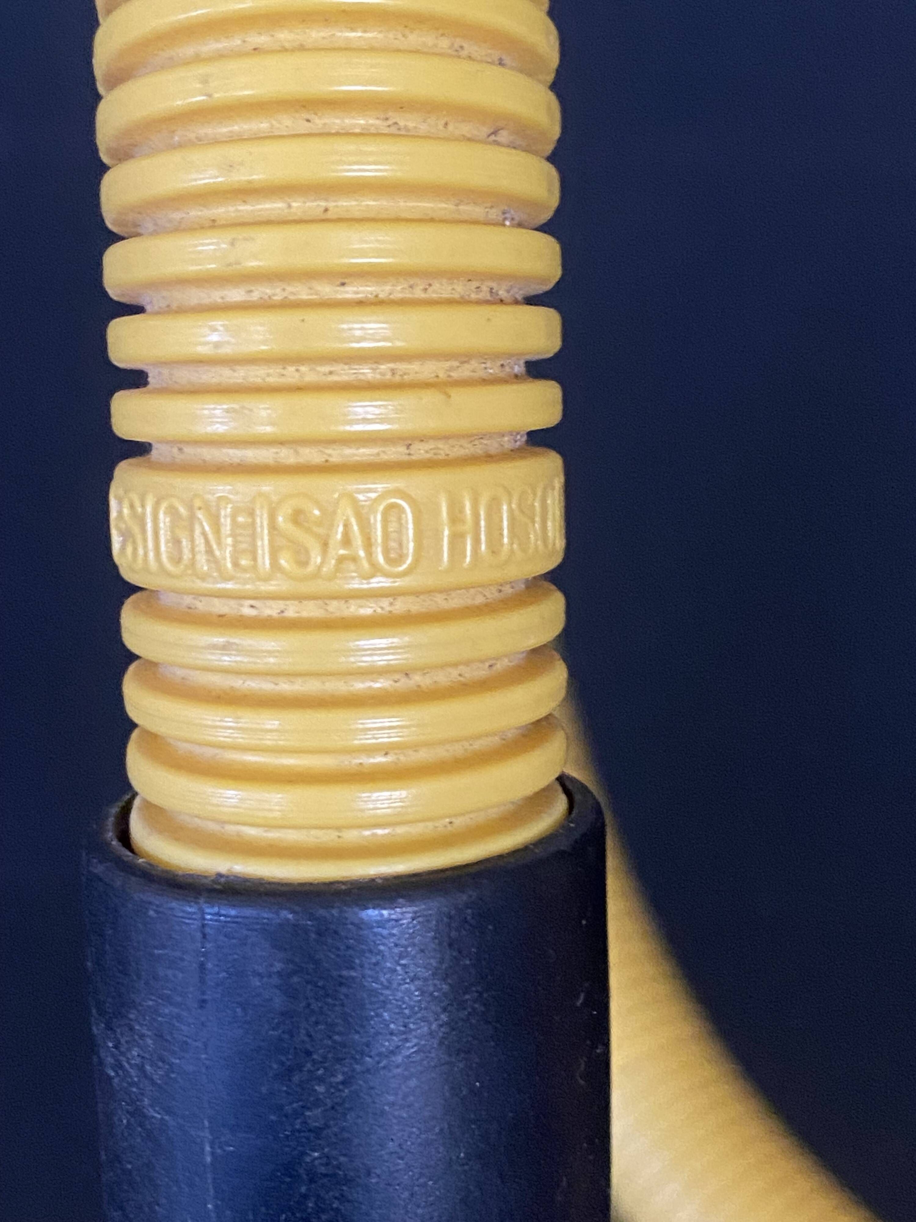 Yellow Hebi lamp by Isao Hosoe for Valenti, vintage pop yellow from the 1970s.