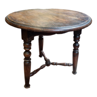 Oak tripod pedestal table